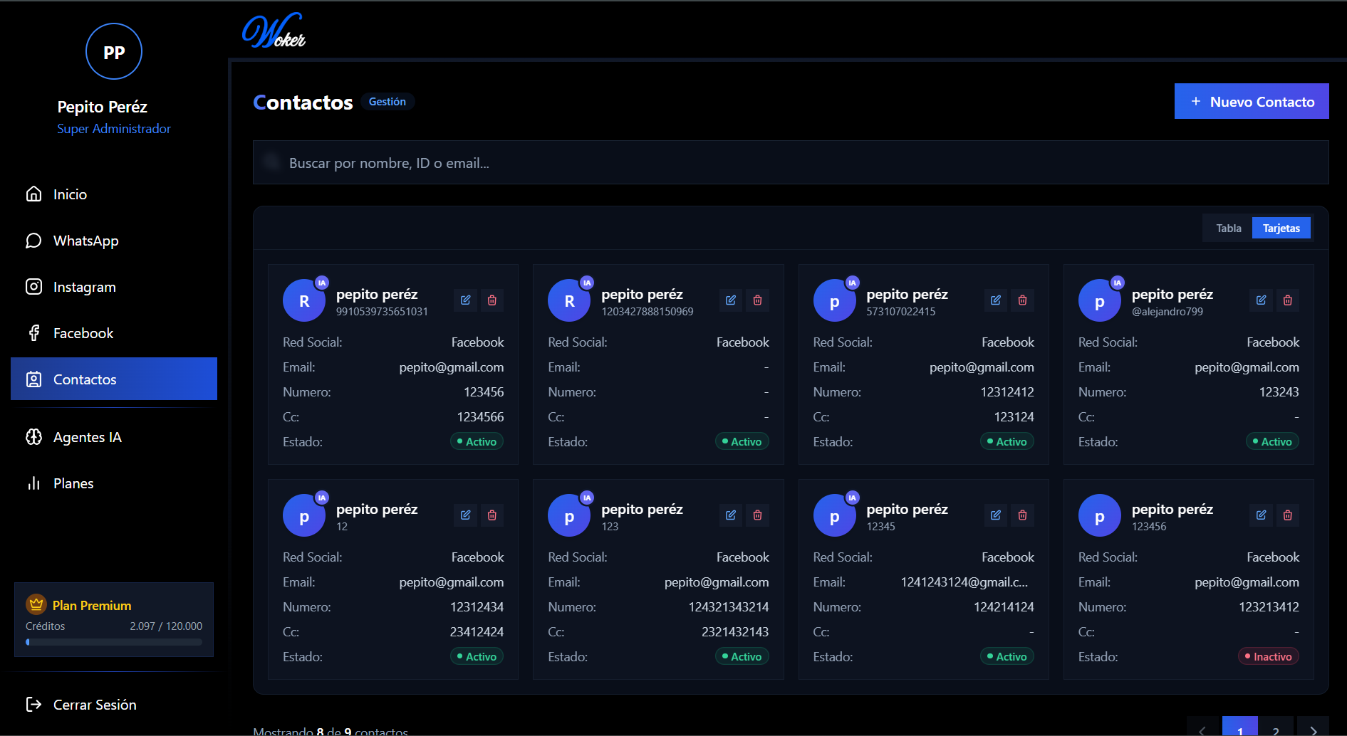 Gestión de contactos